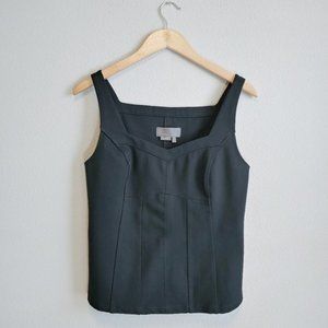 Anthropologie Tank Top Black Princess Seams Size Small
